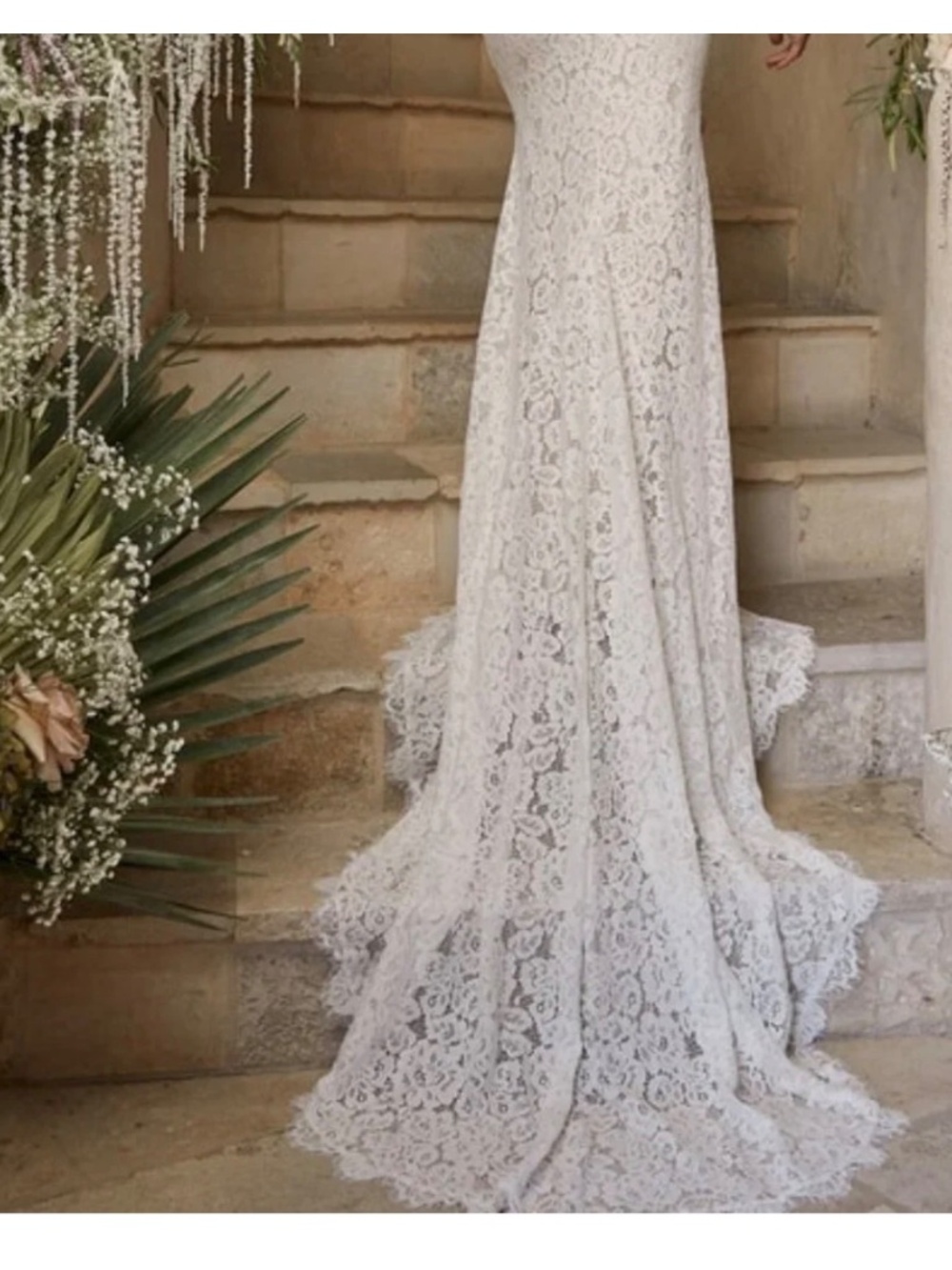 NWT Lulus Love Everlasting White Floral Lace Mermaid Maxi Dress - Picture 2 of 9